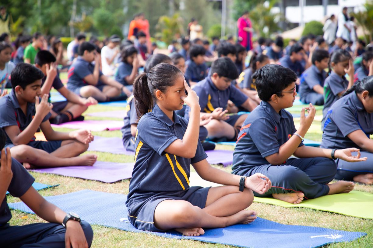 International Day of Yoga at Samashti International School, Kollur, Hyderabad