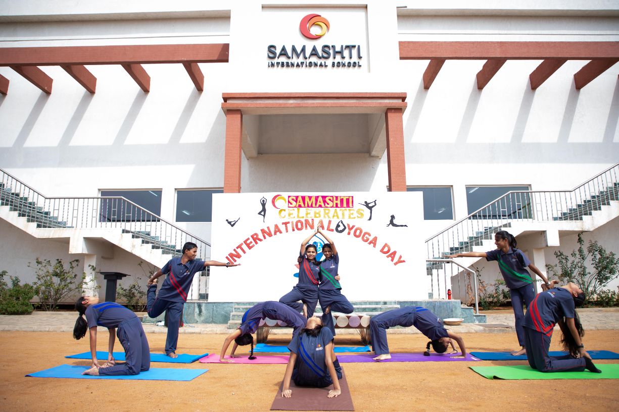 International Day of Yoga at Samashti International School, Kollur, Hyderabad